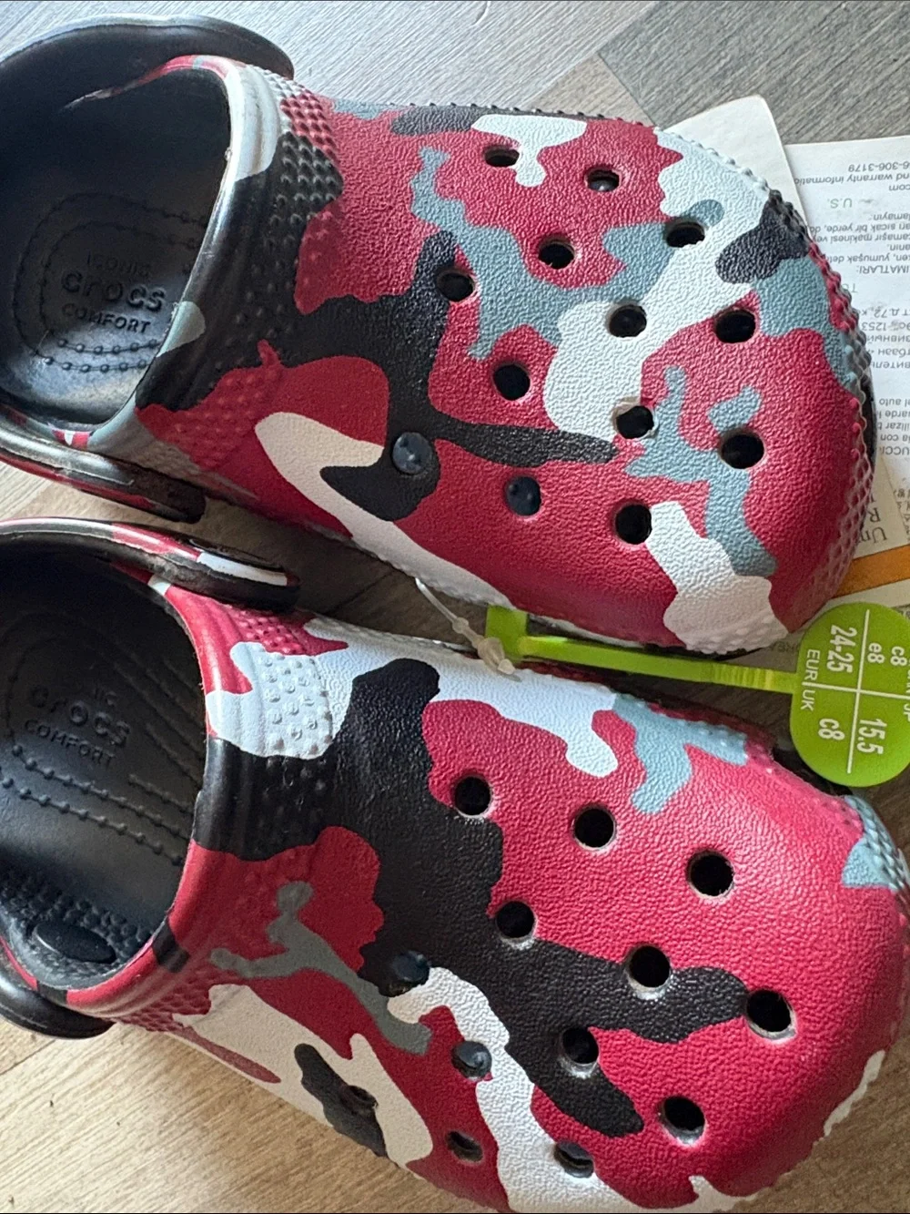 CROCS Kids Clog in Red, White, Black, Gray Camo